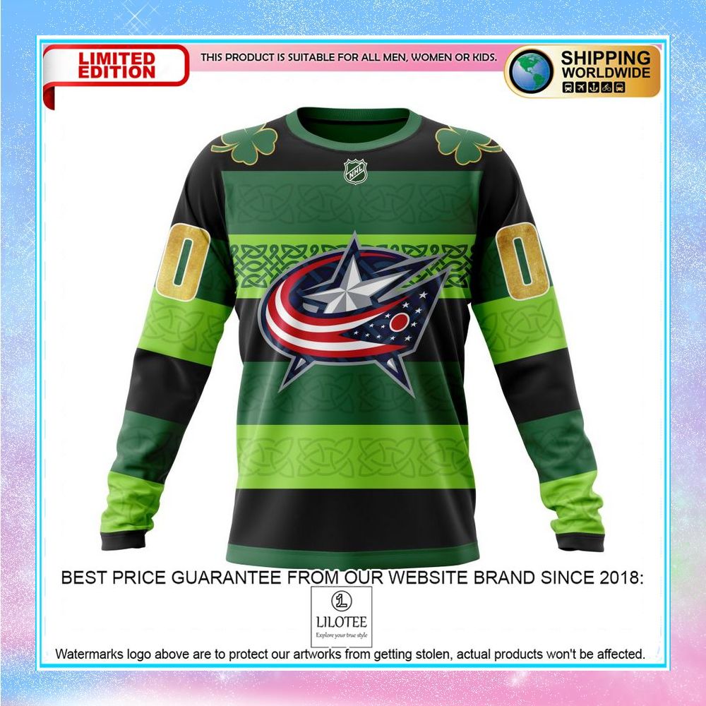 personalized nhl columbus blue jackets st patrick days concepts shirt hoodie 6 968