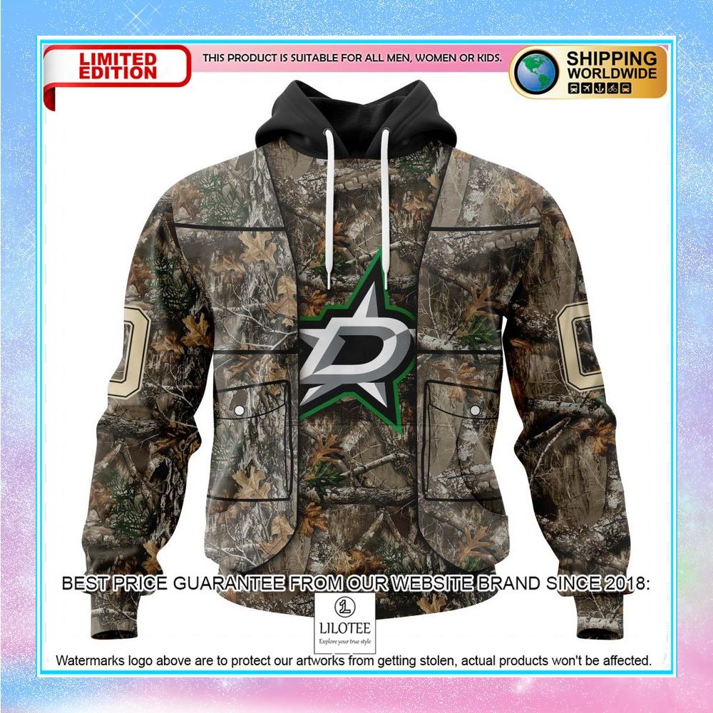 personalized nhl dallas stars vest with realtree camo shirt hoodie 1 14