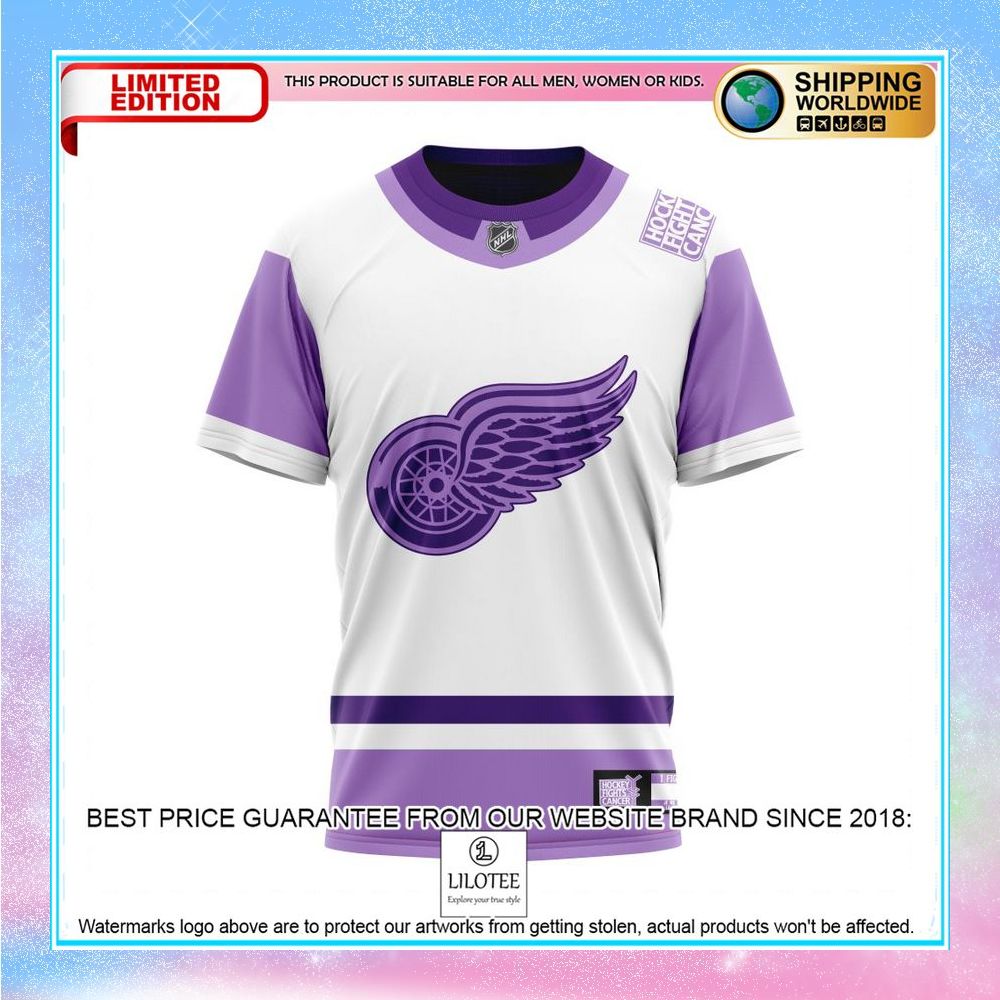 personalized nhl detroit red wings 2021 fights cancer shirt hoodie 8 38