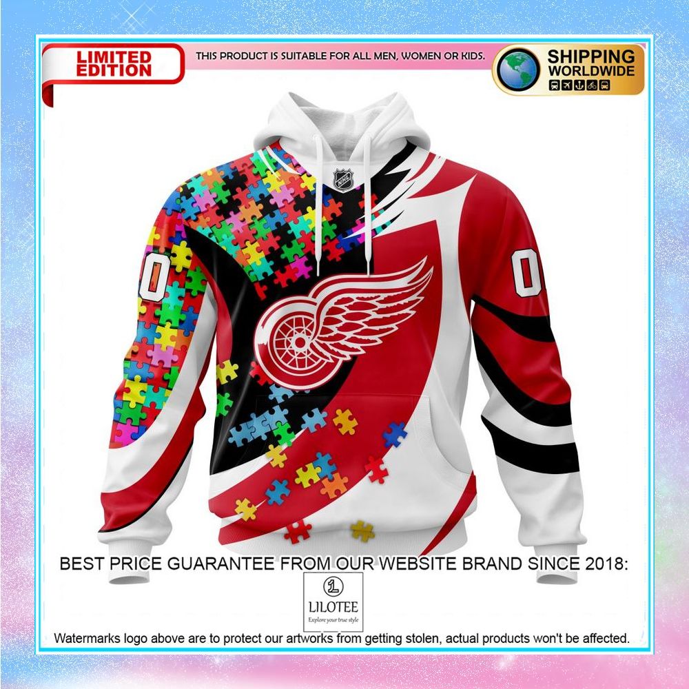 personalized nhl detroit red wings autism awareness shirt hoodie 1 808