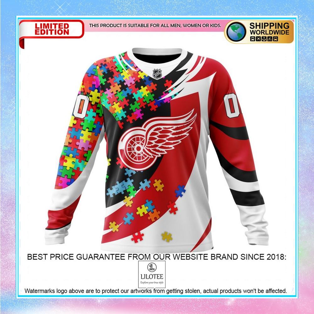 personalized nhl detroit red wings autism awareness shirt hoodie 6 678
