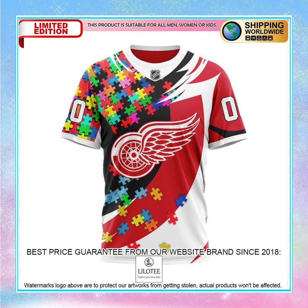 personalized nhl detroit red wings autism awareness shirt hoodie 8 241