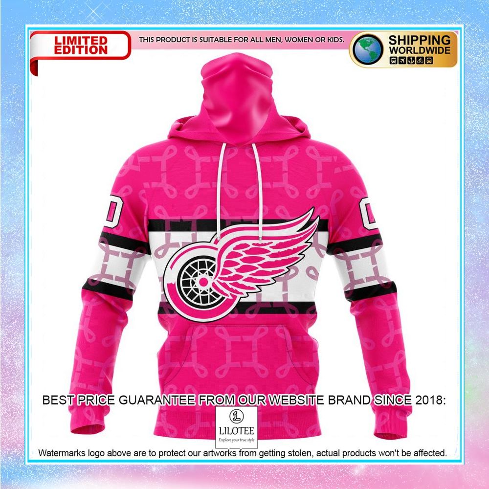 personalized nhl detroit red wings breast cancer shirt hoodie 4 899