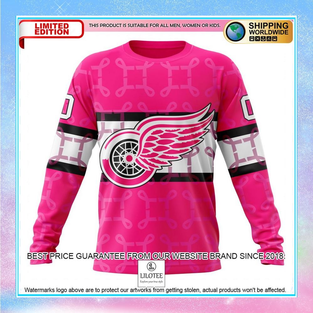 personalized nhl detroit red wings breast cancer shirt hoodie 6 512