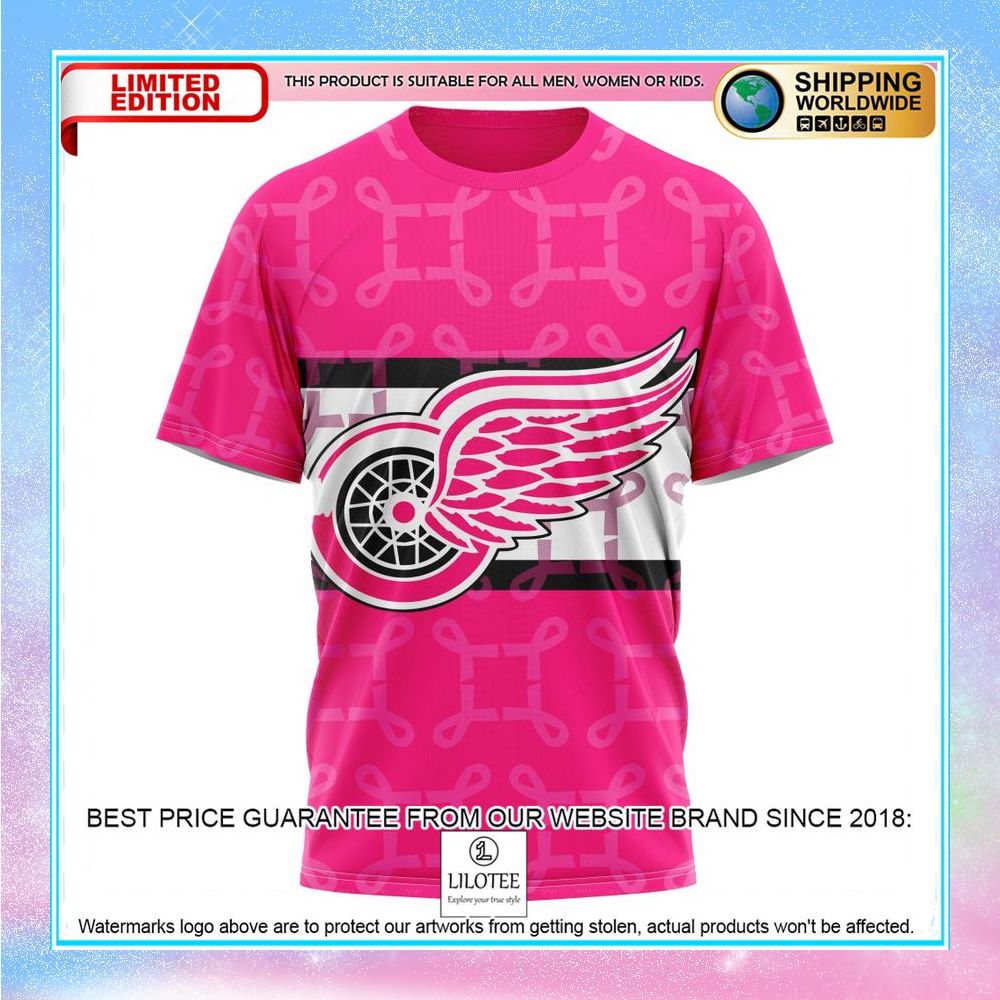personalized nhl detroit red wings breast cancer shirt hoodie 8 998