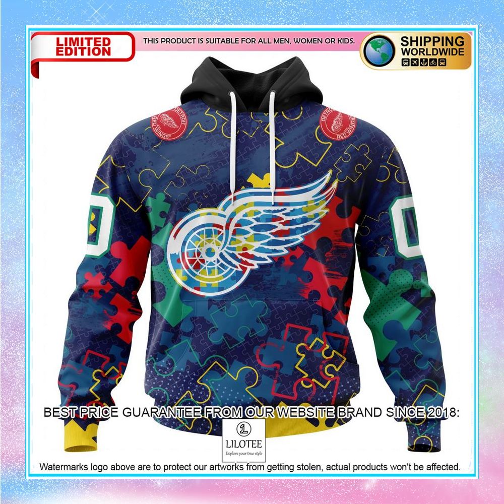 personalized nhl detroit red wings fearless aganst autism shirt hoodie 1 769