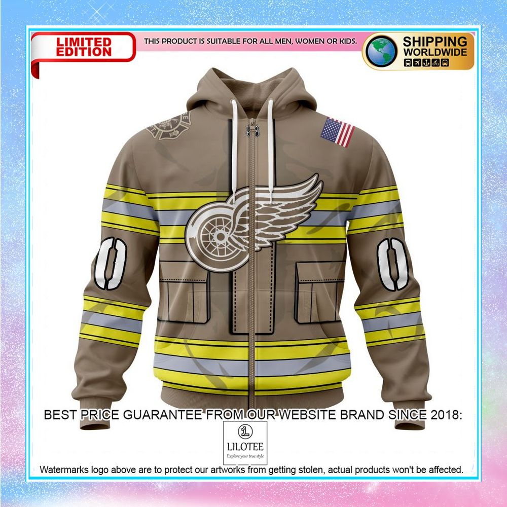personalized nhl detroit red wings honorr firefighter as hero of the game shirt hoodie 2 415