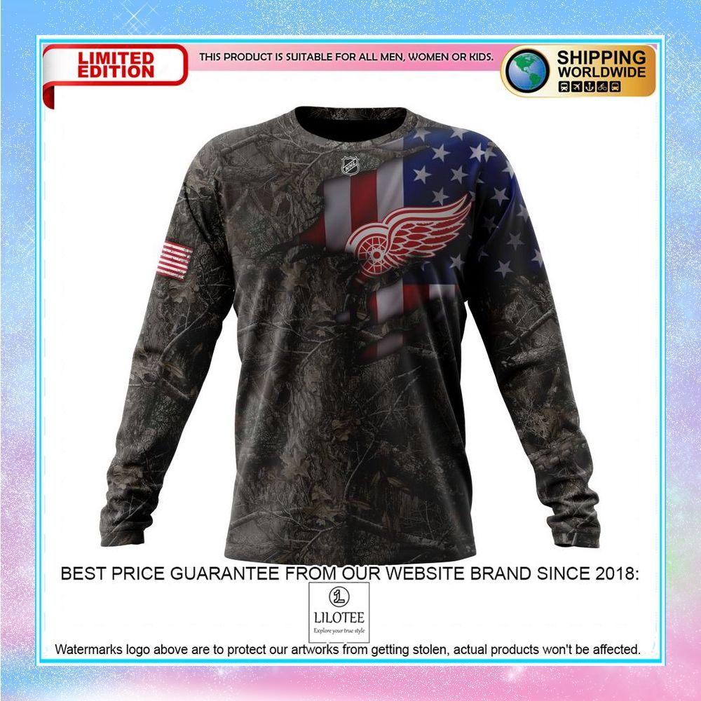 personalized nhl detroit red wings hunting camo realtree shirt hoodie 6 655