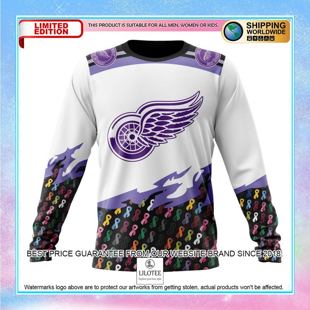 personalized nhl detroit red wings in october we stand together we can beat cancer shirt hoodie 6 372