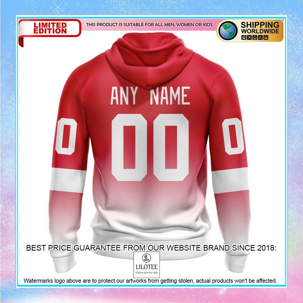 personalized nhl detroit red wings retro gradient design shirt hoodie 3 670