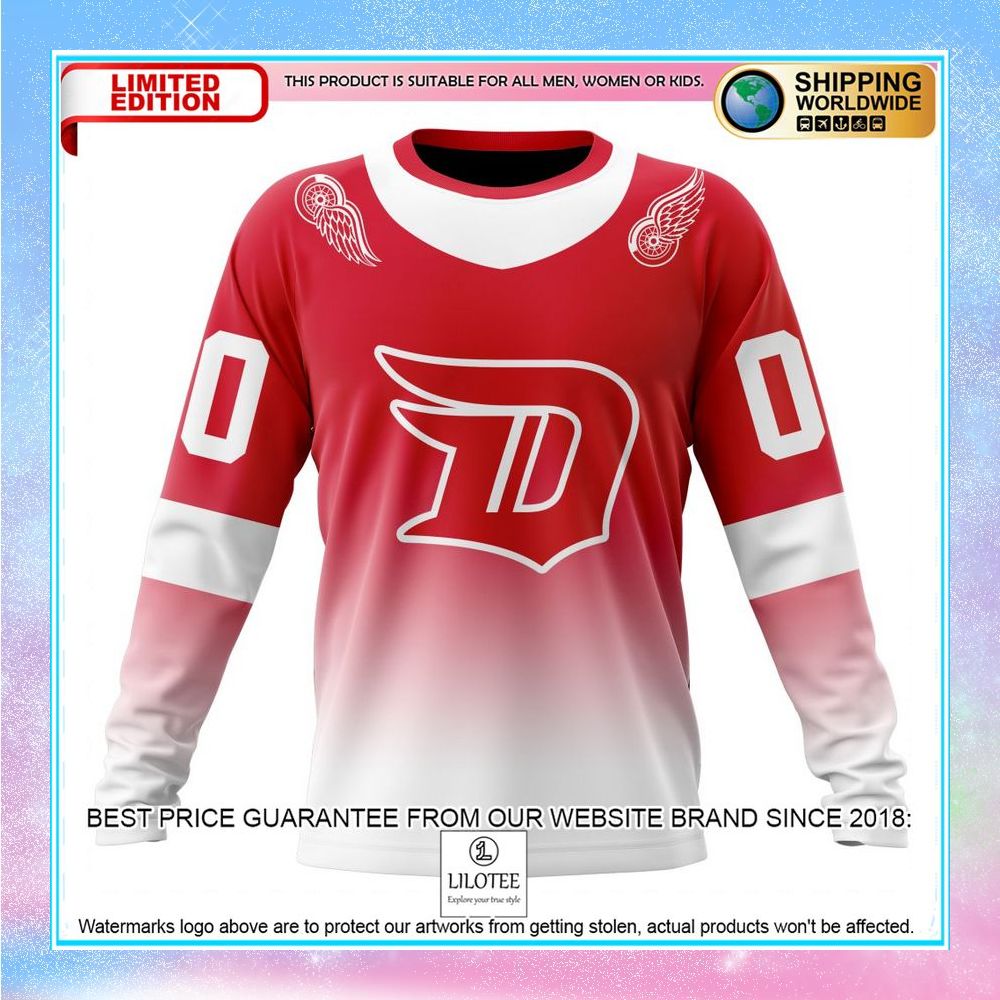 personalized nhl detroit red wings retro gradient design shirt hoodie 6 36