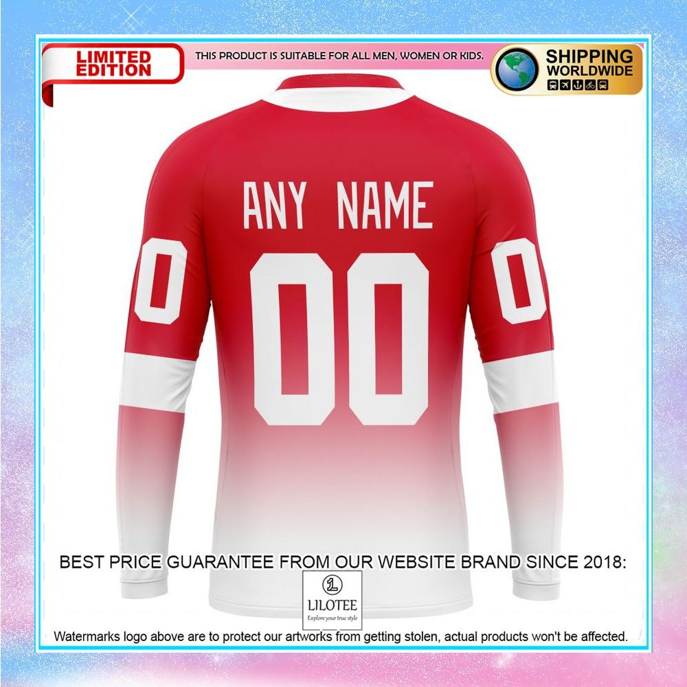 personalized nhl detroit red wings retro gradient design shirt hoodie 7 517