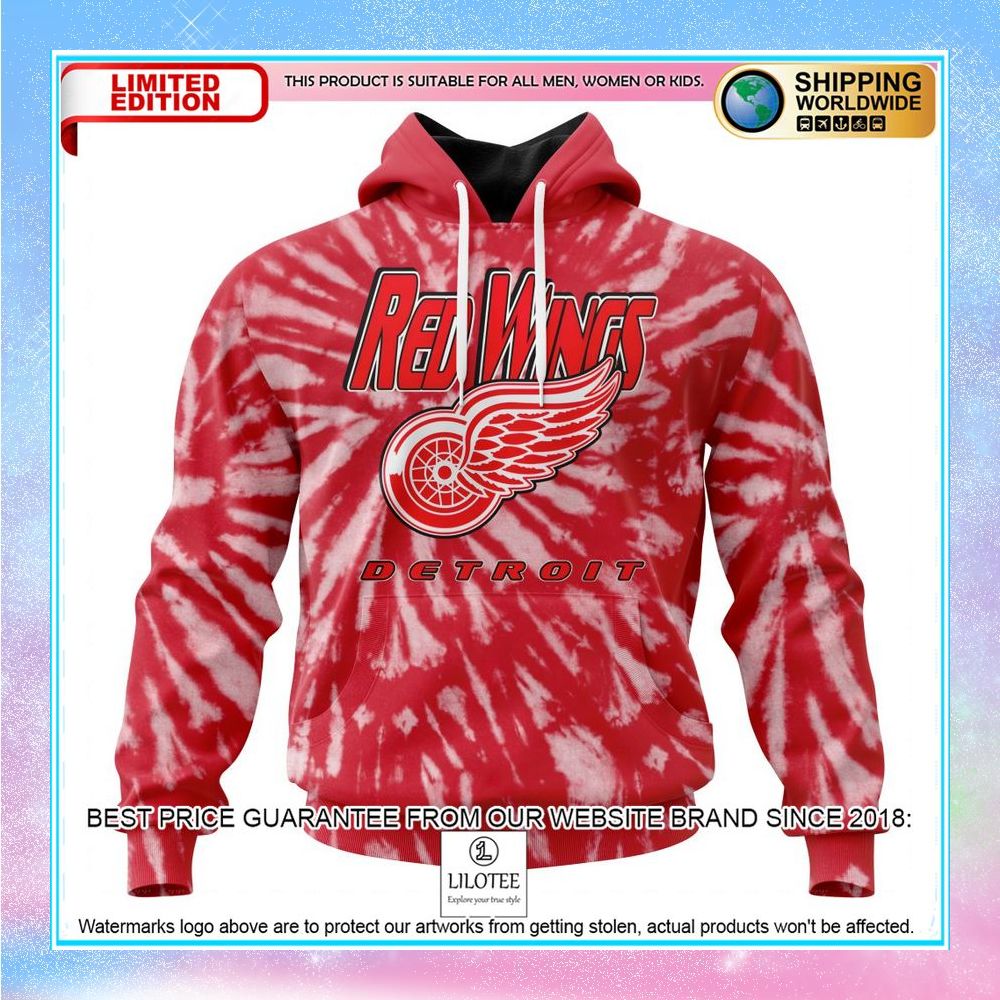 personalized nhl detroit red wings retro vintage tie dye shirt hoodie 1 201