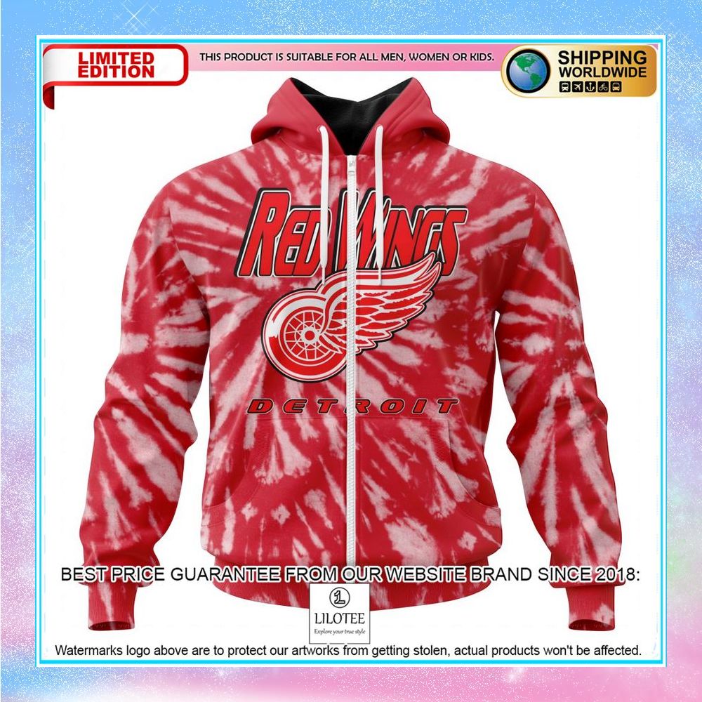 personalized nhl detroit red wings retro vintage tie dye shirt hoodie 2 616