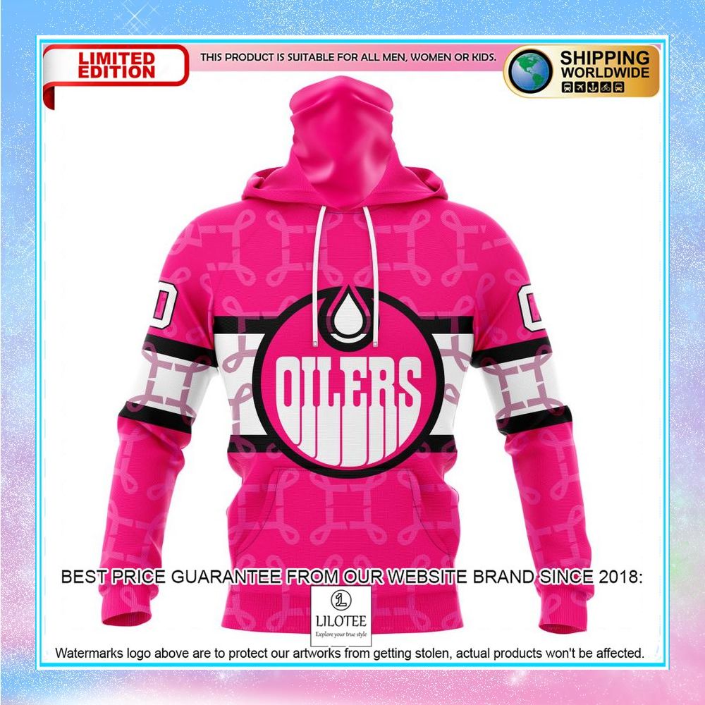 personalized nhl edmonton oilers breast cancer shirt hoodie 4 504
