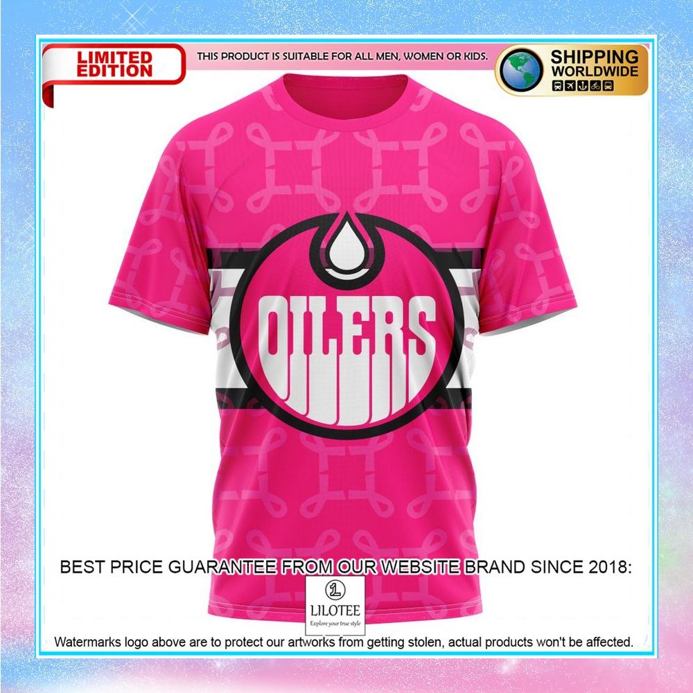 personalized nhl edmonton oilers breast cancer shirt hoodie 8 741