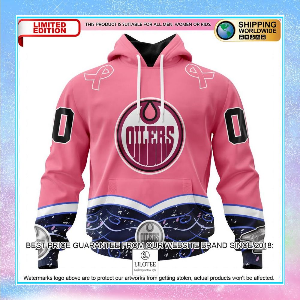 personalized nhl edmonton oilers hockey fights cancer shirt hoodie 1 279