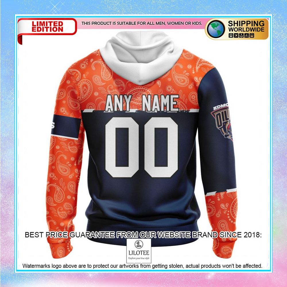 personalized nhl edmonton oilers jersey hockey with paisley shirt hoodie 3 847