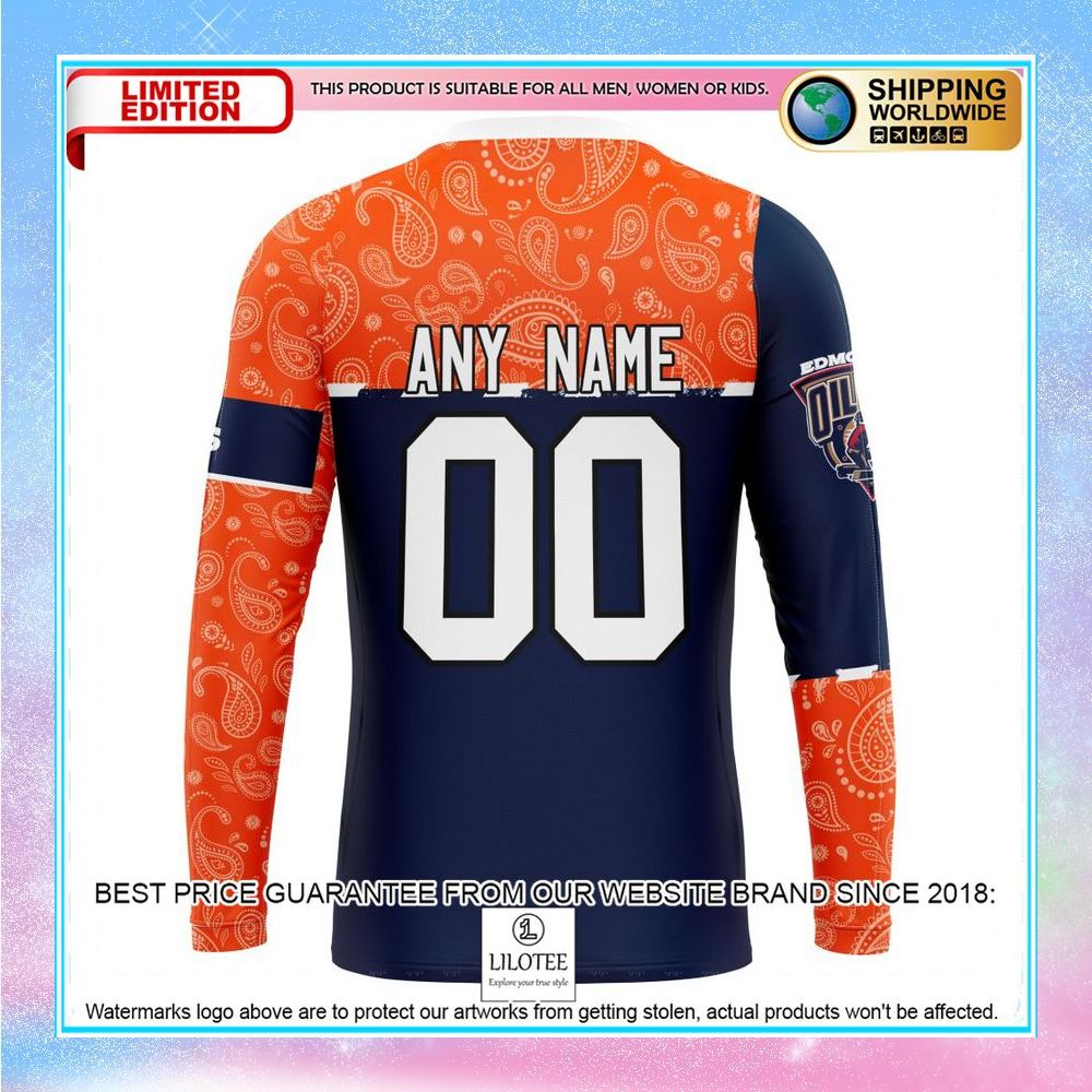 personalized nhl edmonton oilers jersey hockey with paisley shirt hoodie 7 754