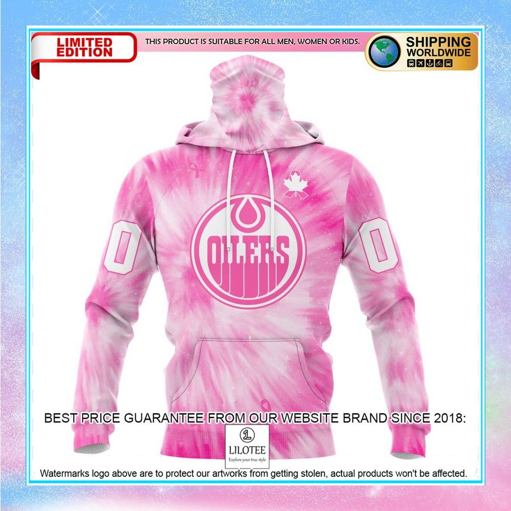 personalized nhl edmonton oilers pink tie dye shirt hoodie 4 272