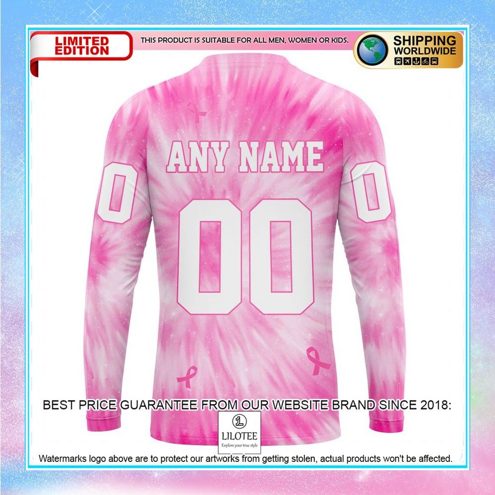 personalized nhl edmonton oilers pink tie dye shirt hoodie 7 156