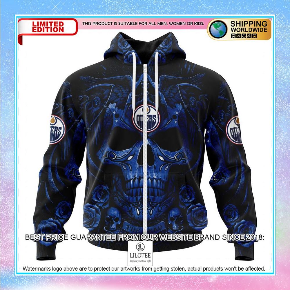 personalized nhl edmonton oilers skull art shirt hoodie 2 55