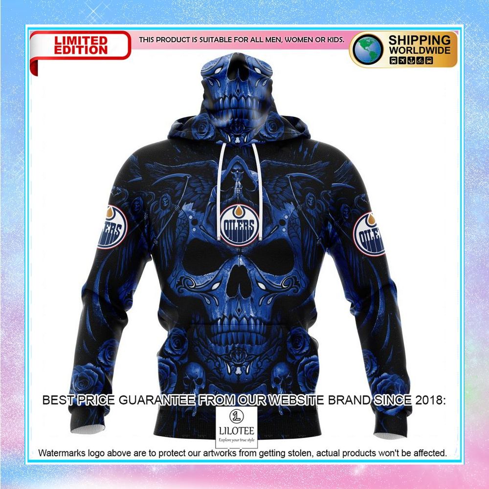 personalized nhl edmonton oilers skull art shirt hoodie 4 744