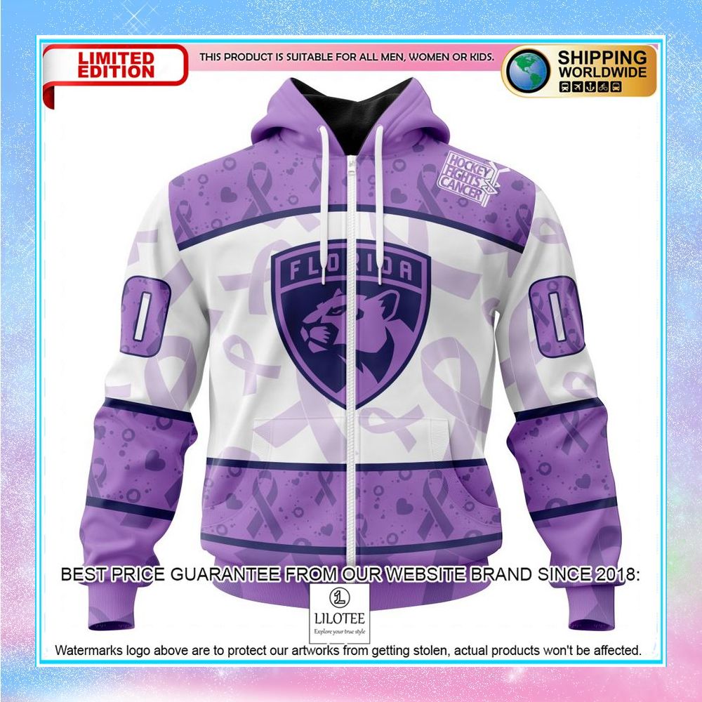 personalized nhl florida panthers lavender fight cancer shirt hoodie 2 893