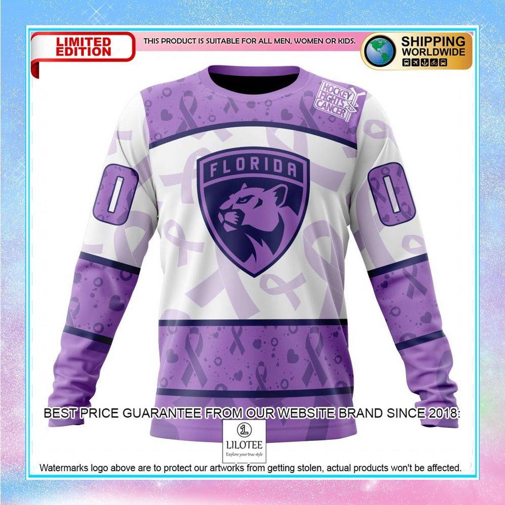 personalized nhl florida panthers lavender fight cancer shirt hoodie 6 818