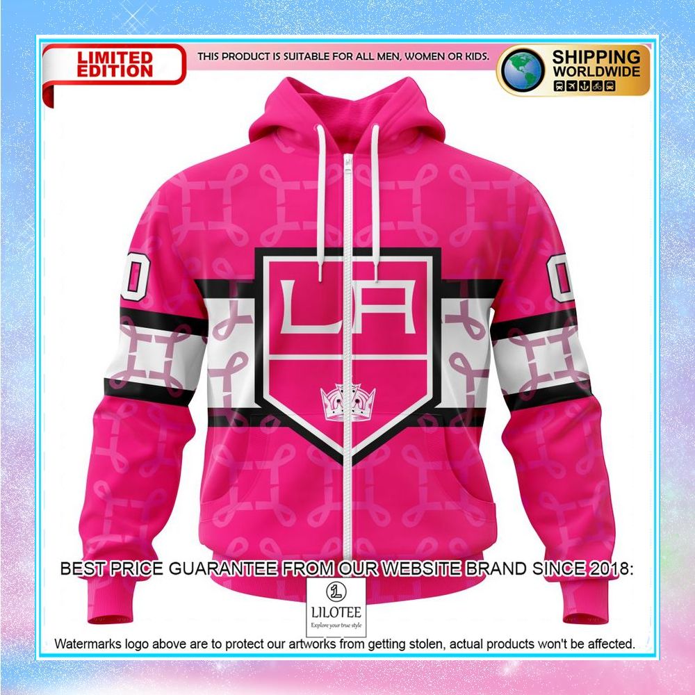 personalized nhl los angeles kings breast cancer shirt hoodie 2 125