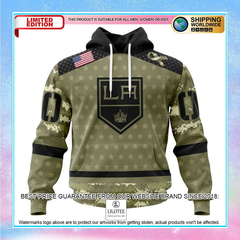 personalized nhl los angeles kings camo military appreciation shirt hoodie 1 148