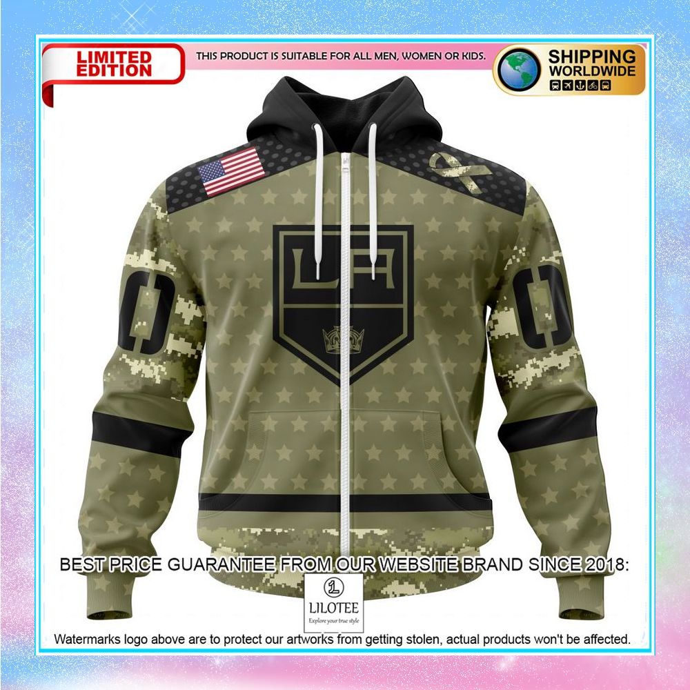 personalized nhl los angeles kings camo military appreciation shirt hoodie 2 58