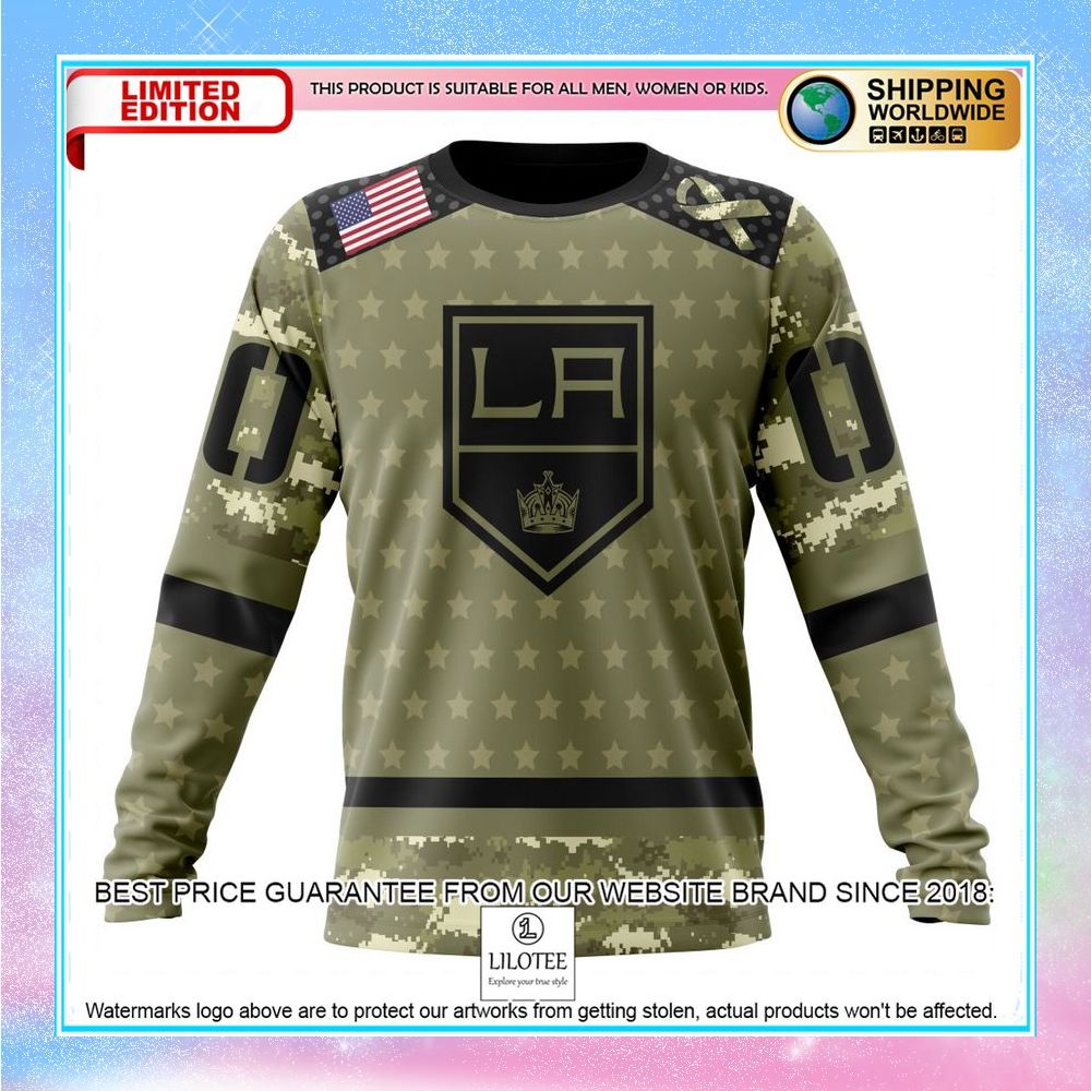 personalized nhl los angeles kings camo military appreciation shirt hoodie 6 166