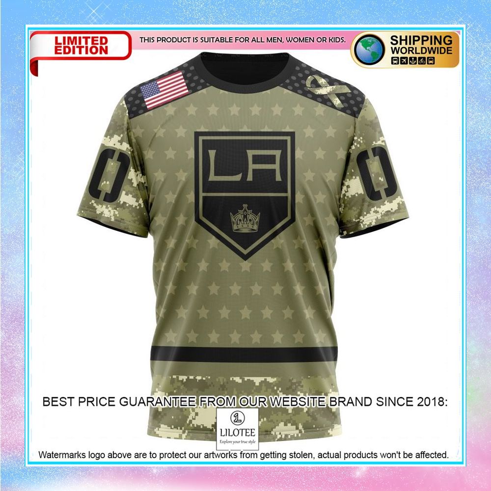 personalized nhl los angeles kings camo military appreciation shirt hoodie 8 677