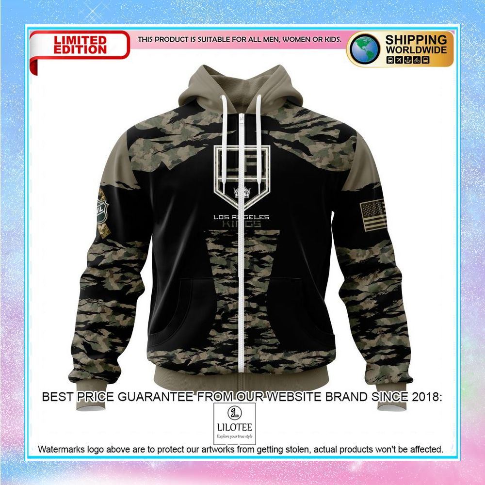 personalized nhl los angeles kings honors veterans and military members shirt hoodie 2 511