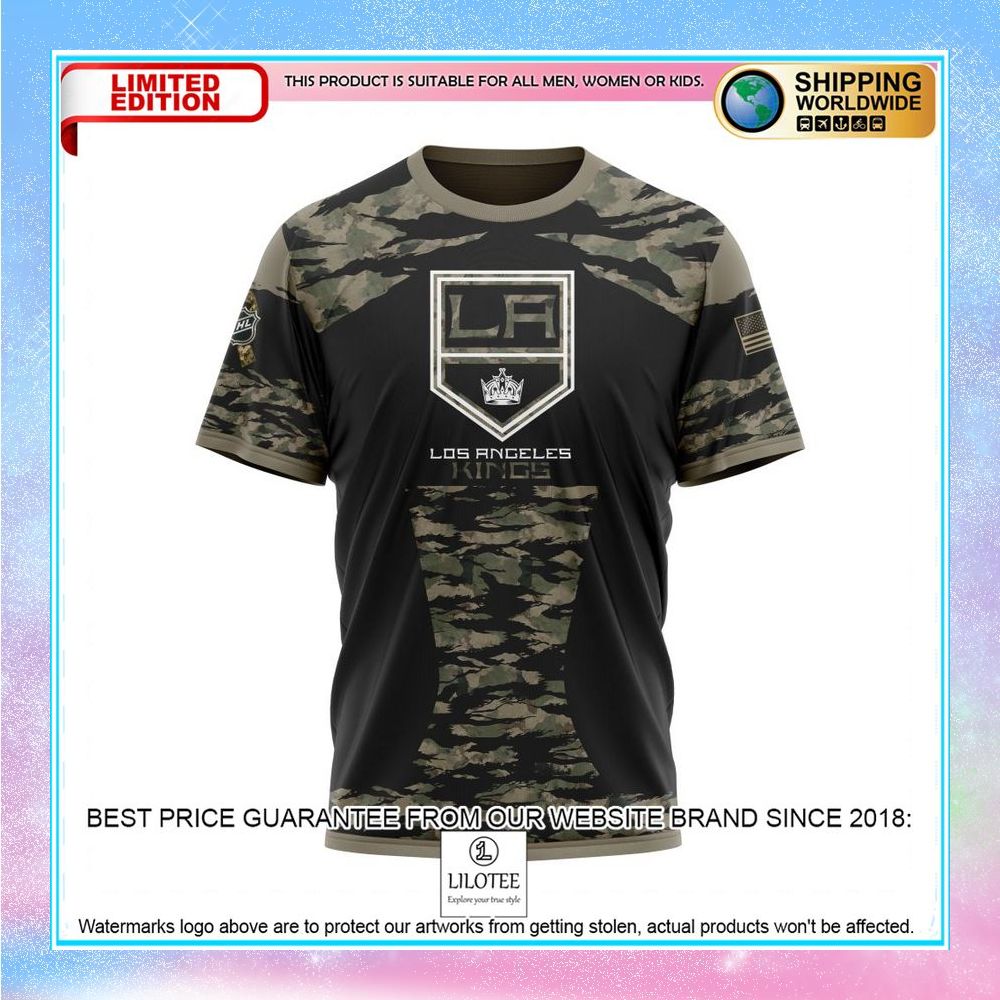 personalized nhl los angeles kings honors veterans and military members shirt hoodie 8 543