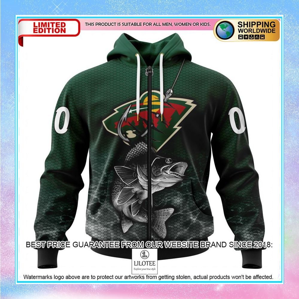 personalized nhl minnesota wild fishing style shirt hoodie 2 470