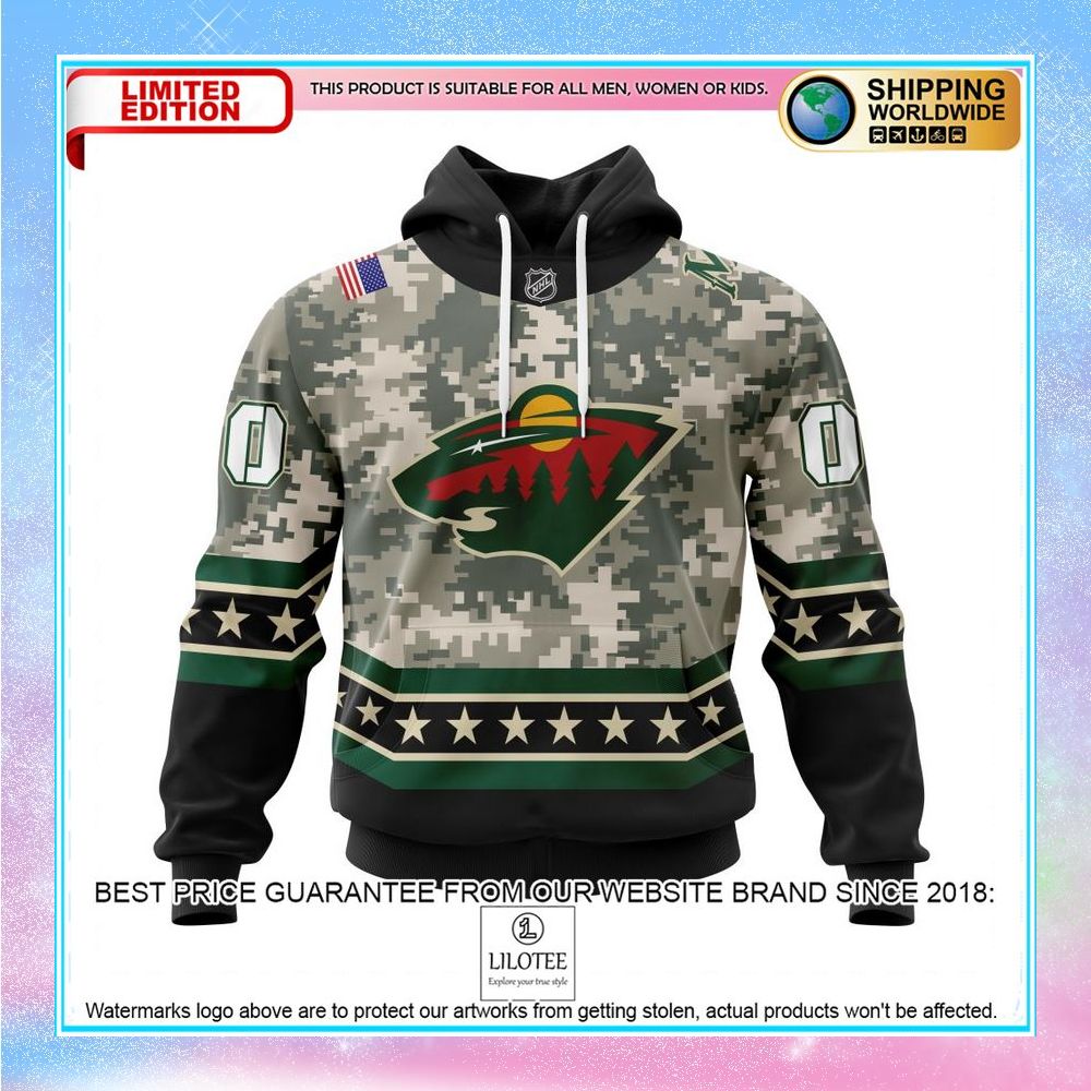 personalized nhl minnesota wild honor military camo shirt hoodie 1 966