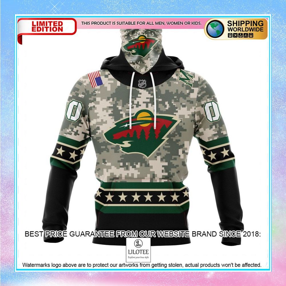 personalized nhl minnesota wild honor military camo shirt hoodie 4 896