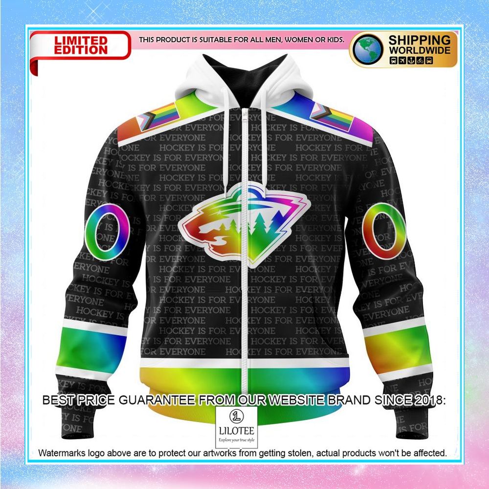 personalized nhl minnesota wild pride design hockey is for everyone shirt hoodie 2 12