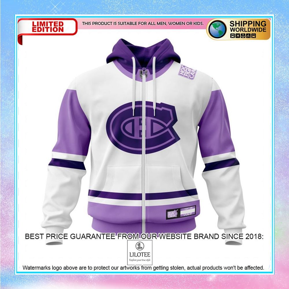 personalized nhl montreal canadiens 2021 fights cancer shirt hoodie 2 151