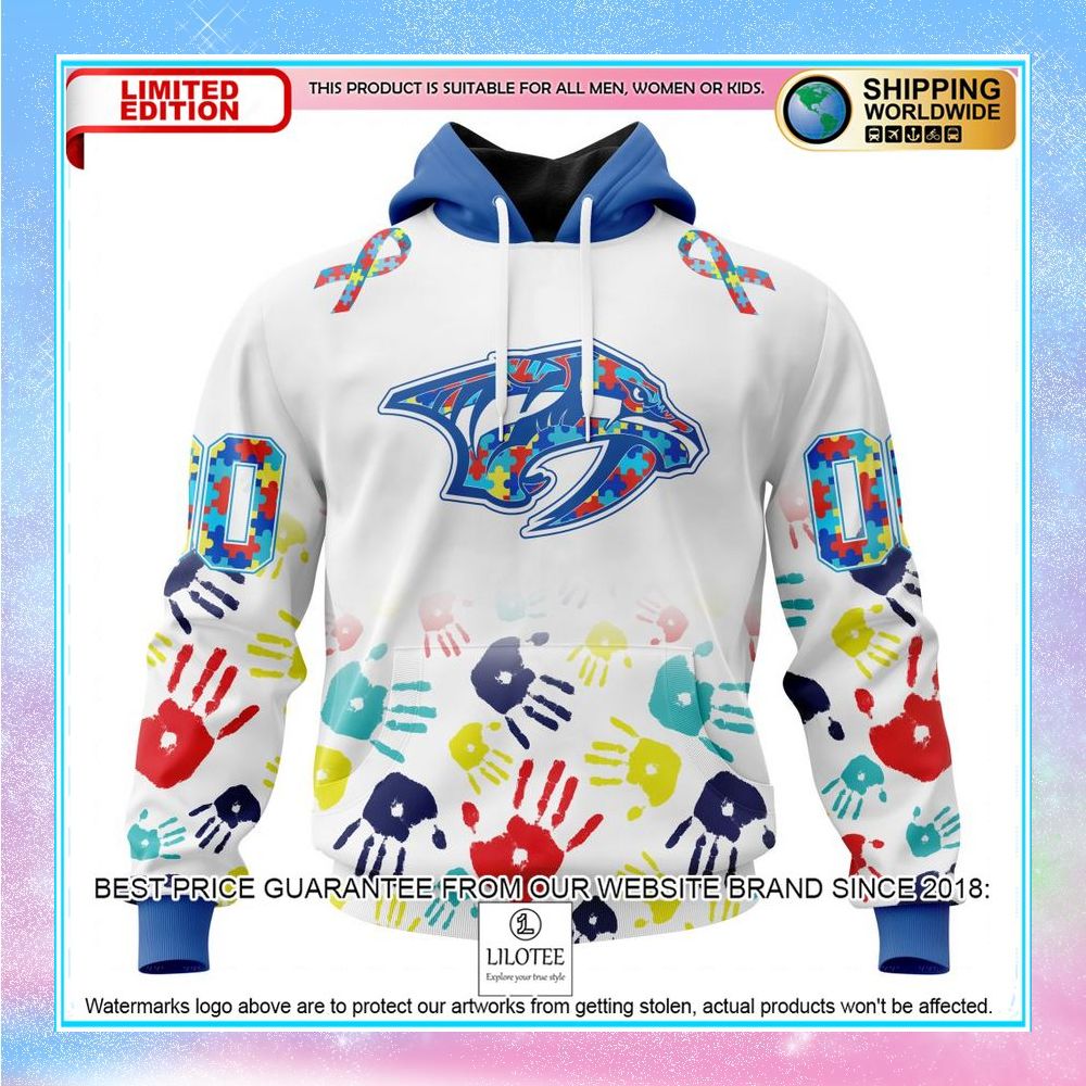 personalized nhl nashville predators autism awareness design shirt hoodie 1 661