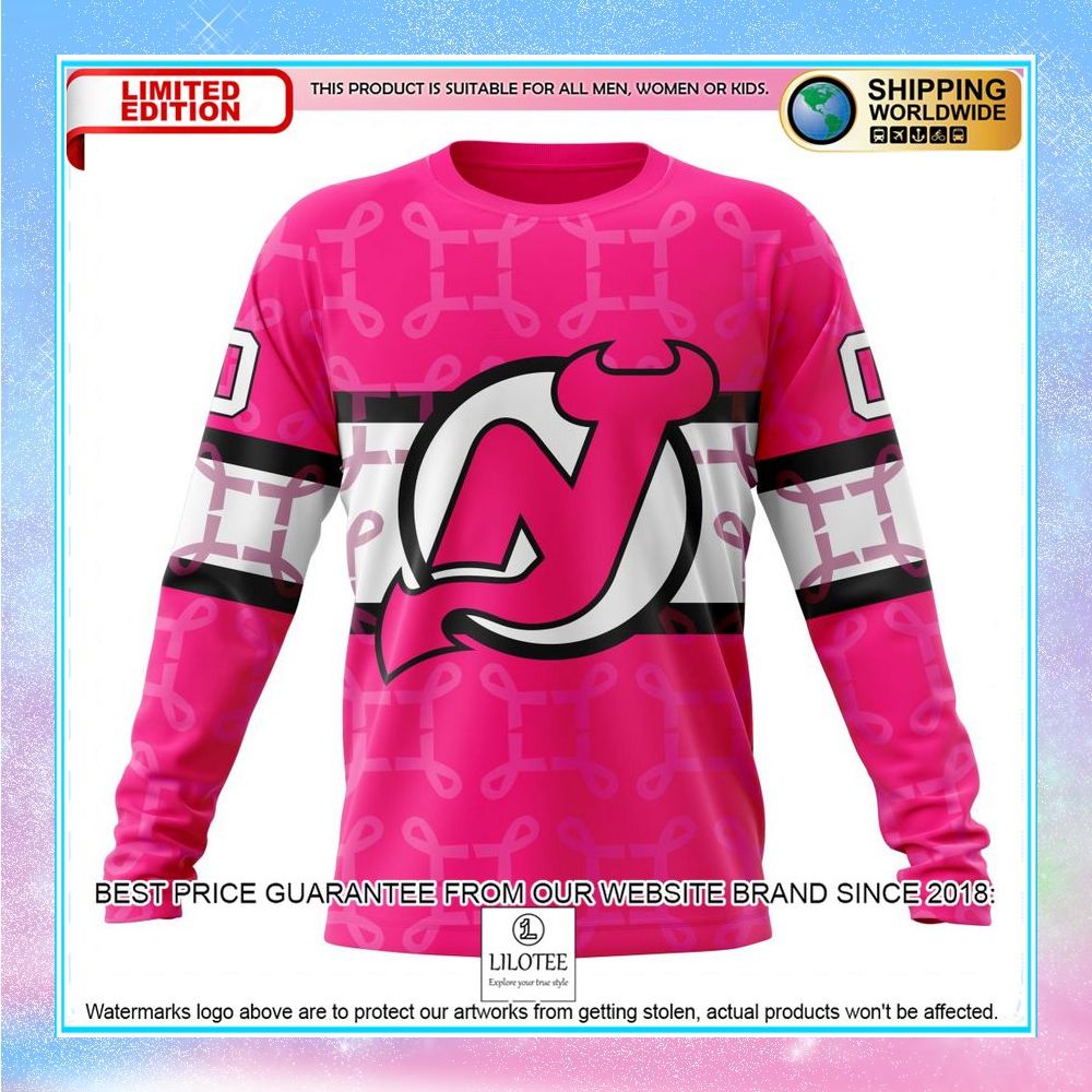 personalized nhl new jersey devils breast cancer shirt hoodie 6 955