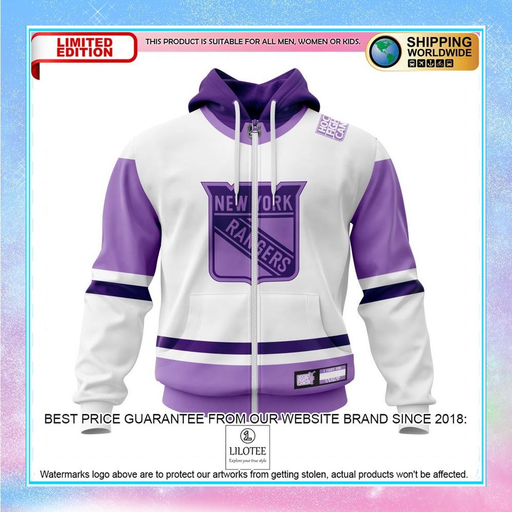 personalized nhl new york rangers 2021 fights cancer shirt hoodie 2 383