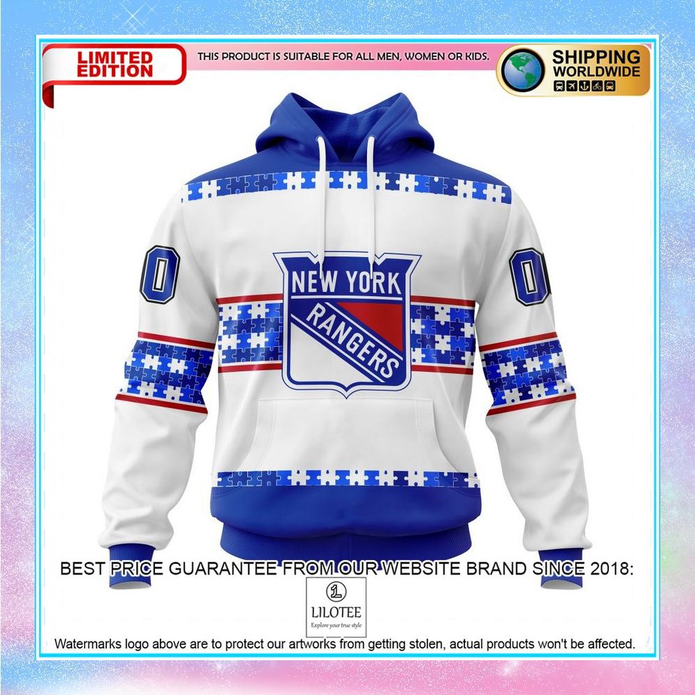personalized nhl new york rangers autism awareness shirt hoodie 1 25