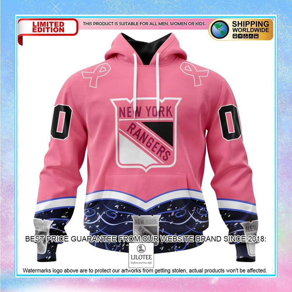 personalized nhl new york rangers hockey fights cancer shirt hoodie 1 45