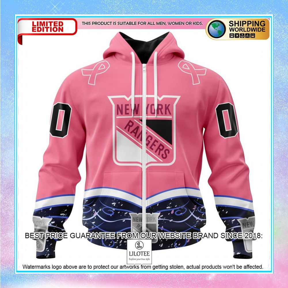 personalized nhl new york rangers hockey fights cancer shirt hoodie 2 763