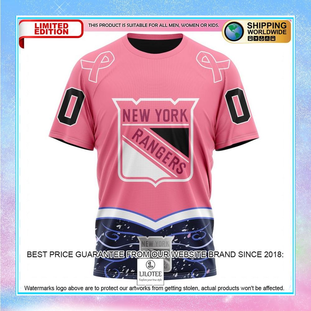 personalized nhl new york rangers hockey fights cancer shirt hoodie 8 362