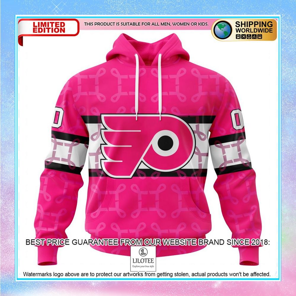 personalized nhl philadelphia flyers breast cancer shirt hoodie 1 370