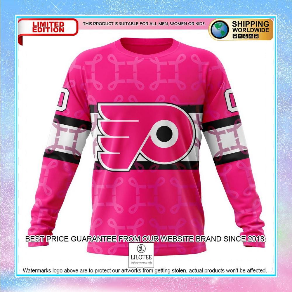 personalized nhl philadelphia flyers breast cancer shirt hoodie 6 254